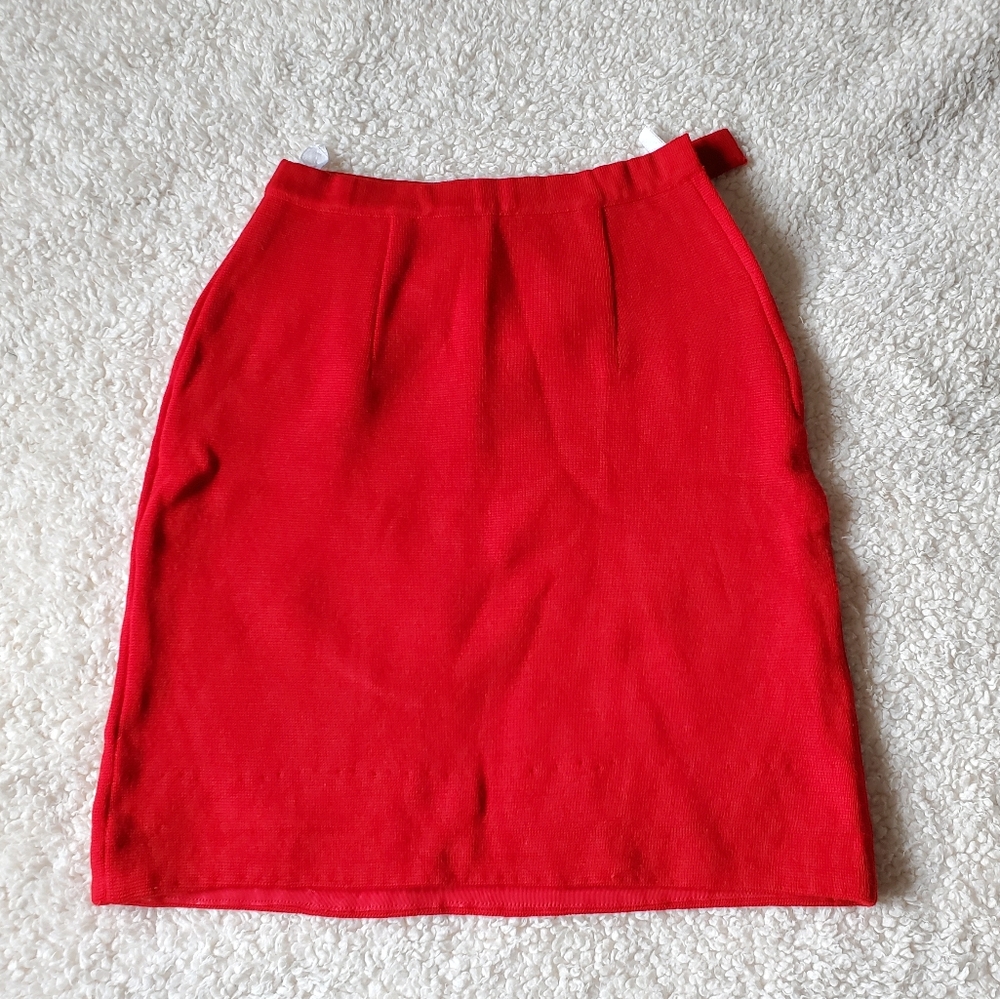 2/$25 Vintage red wool pencil skirt high rise mini